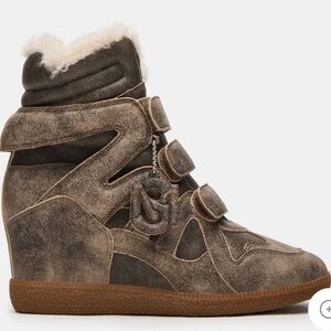 Mavi Brown and Tan Wedge Sneakers